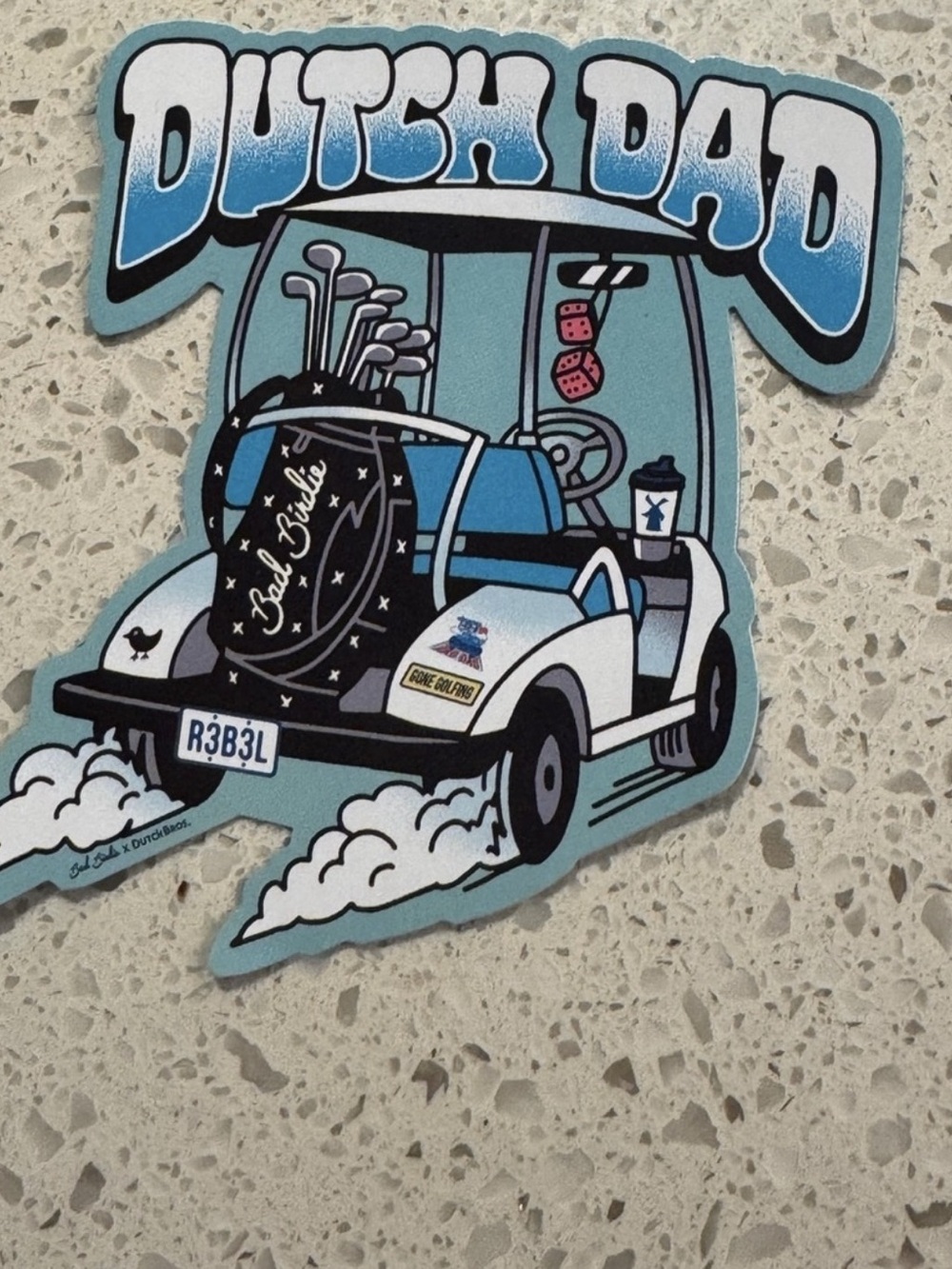 Dutch Bros Father’s Day 2026 Rebel Golf Cart Sticker Decal Limited Edition